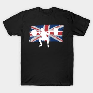 British Squat - Powerlifting United Kingdom Flag T-Shirt